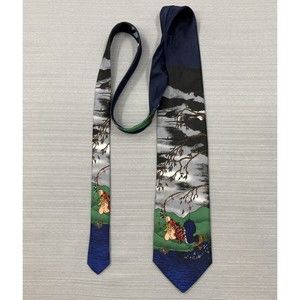 Vintage 90s The Far Side Fishing Mens Novelty Neck Tie Gary Patterson Hot Cakes